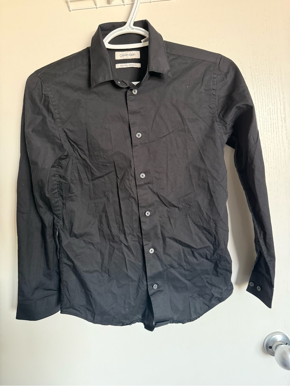 ๐ฅ2 for $10๐ฅ Boys Calvin Klein Black Long Sleeve Button-Up Shirt Size 14